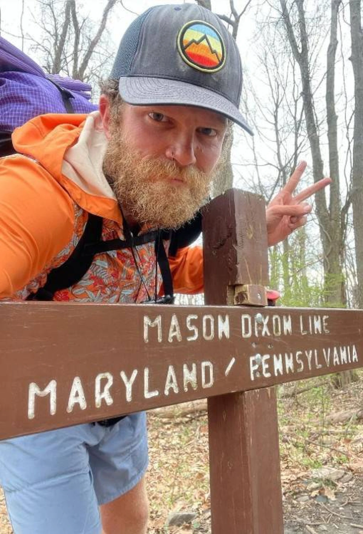 Carl At the Mason Dixon Line