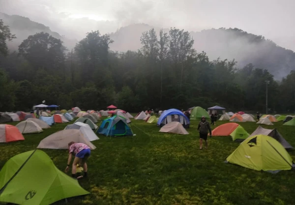 TENT CITY DURING AT TRAIL DAYS