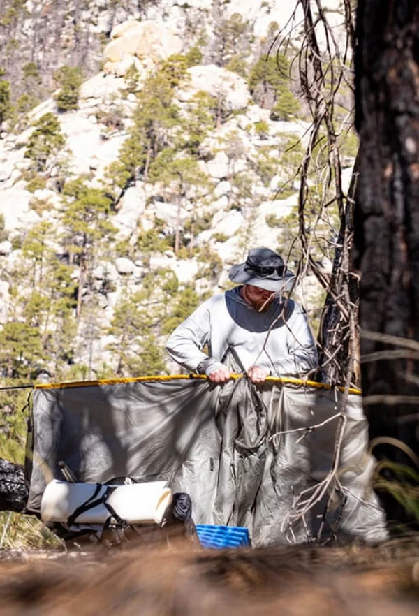 JEREMY SHOWS THE STRUGGLES OF A FREE STANDING TENT