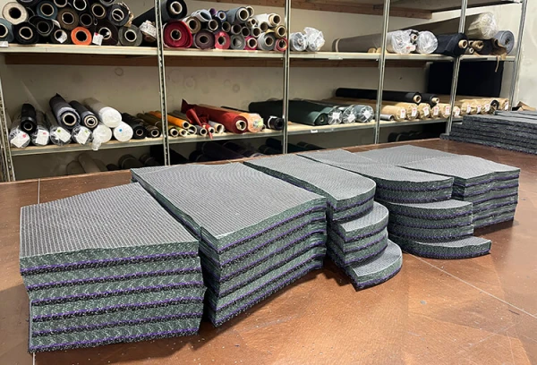 WE CUT ROBIC WITH A BIG KNIFE IN LARGE STACKS OF MATERIAL