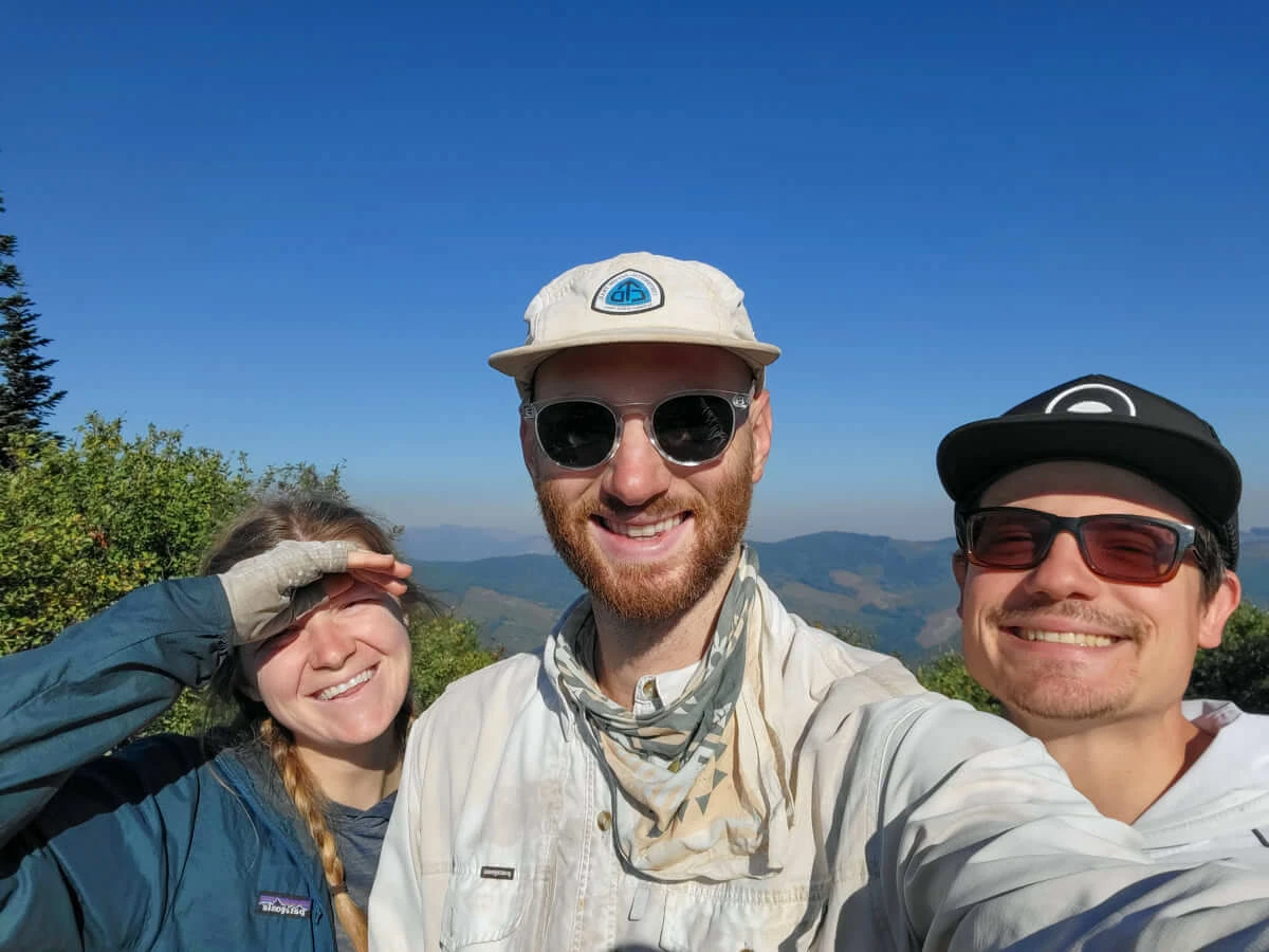 Garrett, Rebekah, and No Chill sporting superior sun protection. Not shown are the sun umbrellas.