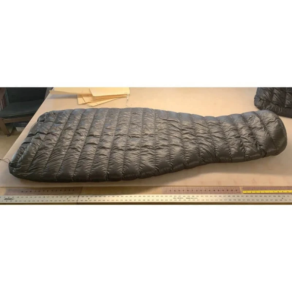 A sleeping bag with a sharper leg cut by Nunatak. Photo by Nunatak